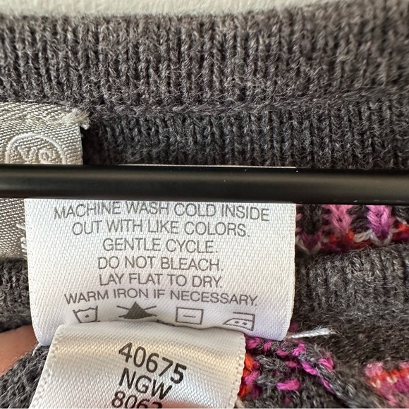 Hanna Andersson Fair Isle Sweater Dress Womens XS Gray & Violet Nordic Knit - Picture 8 of 13